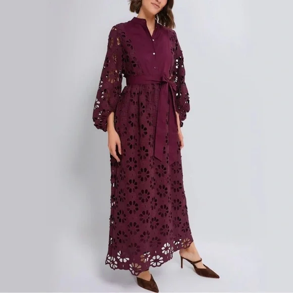 Tuckernuck Merlot Lace Calliope Dress - Picture 2 of 8